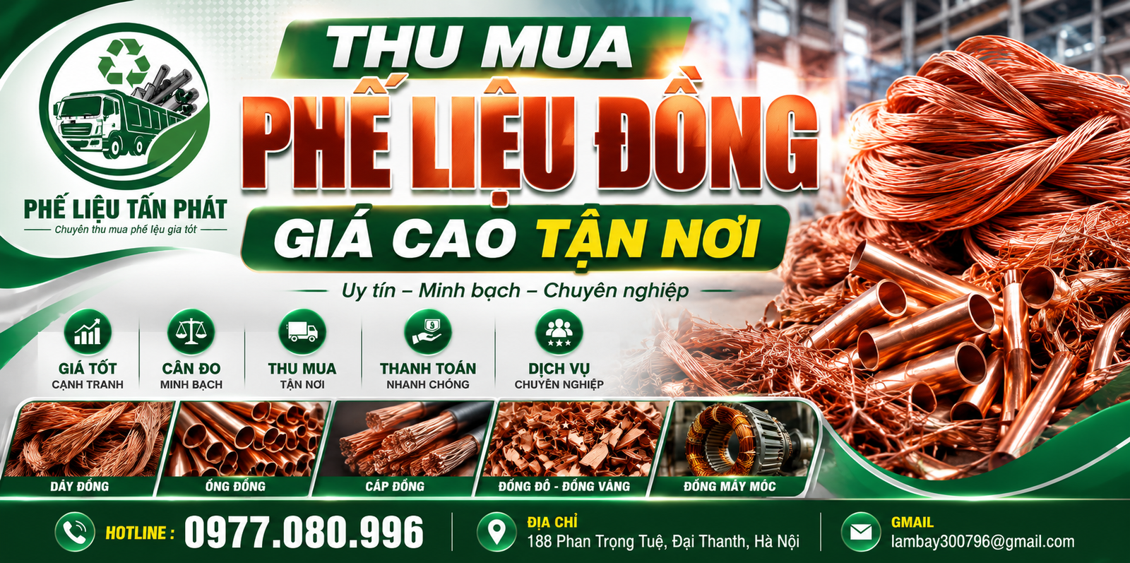 7 Lý Do Nên Chọn Thu Mua Phế Liệu Đồng Giá Cao Tận Nơi Tại Phế Liệu Tấn Phát