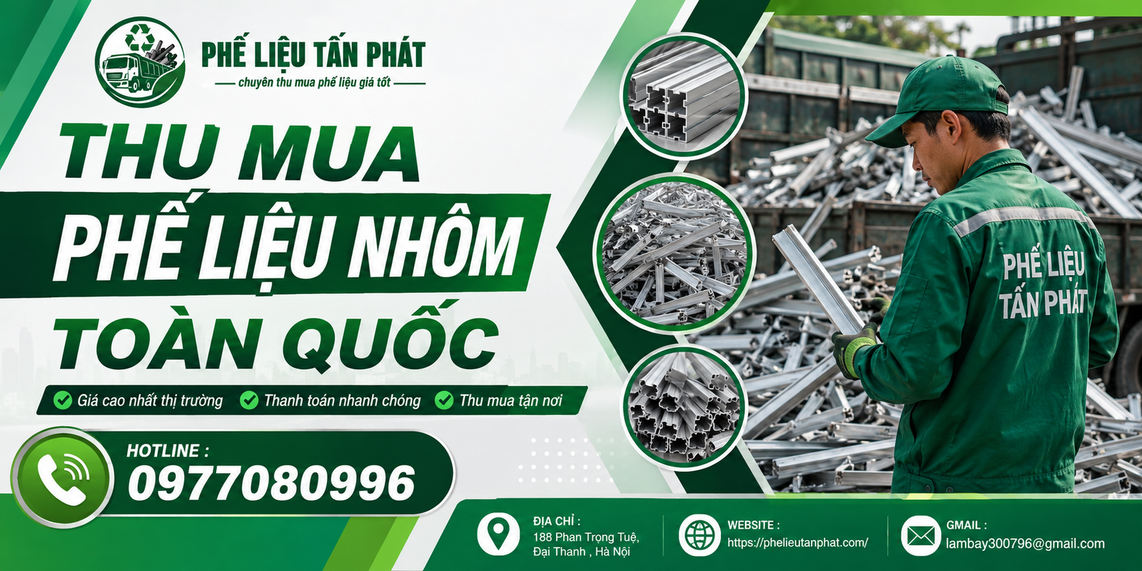 Thu Mua Phế Liệu Nhôm Toàn Quốc Giá Cao – Phế Liệu Tấn Phát